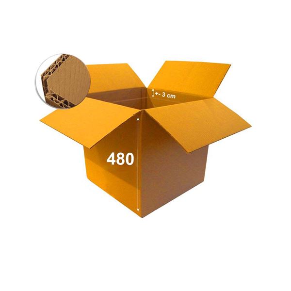 Krabica papierová klopová 5VVL 480 x 480 x 480 mm s rylom 300 mm