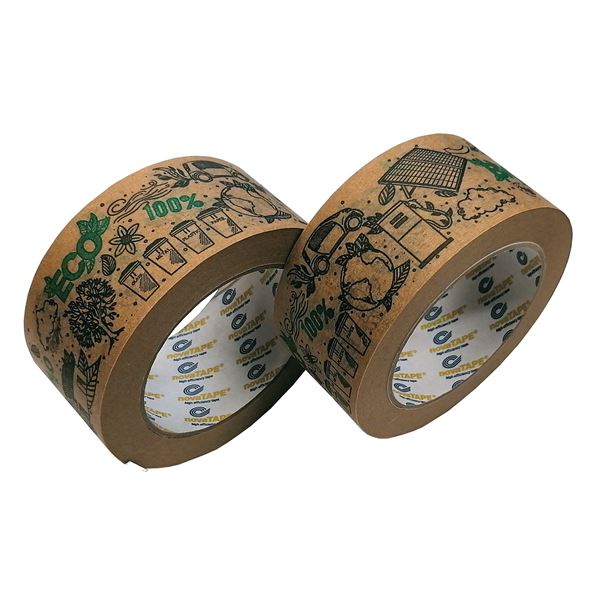 Papierová lepiaca páska šírky 50 mm x 50 m, motív EKO H2O