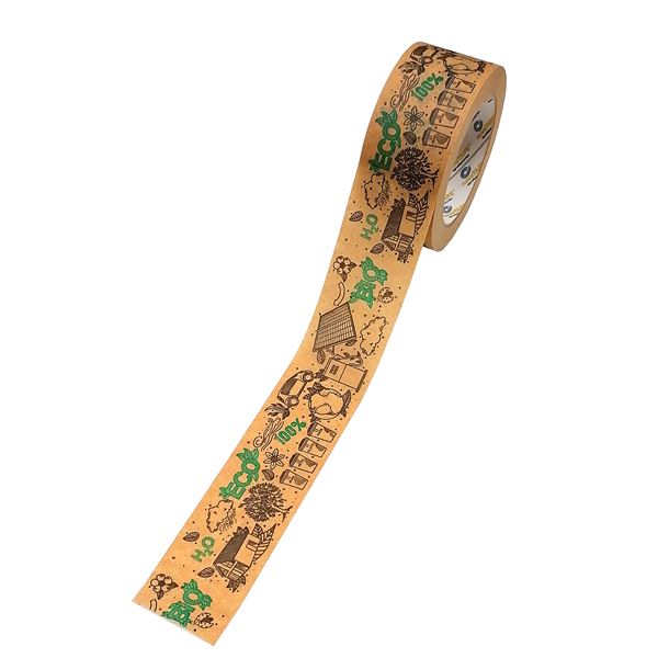 Papierová lepiaca páska šírky 50 mm x 50 m, motív EKO H2O