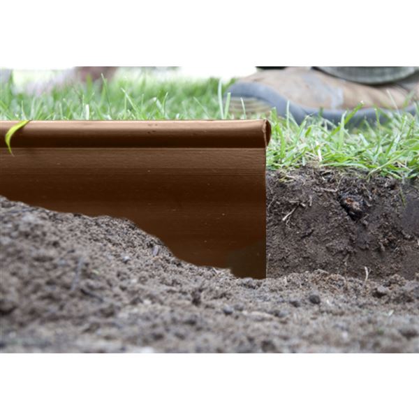 Zahradná obruba plastová 18 m x 12,5 cm - hnedá