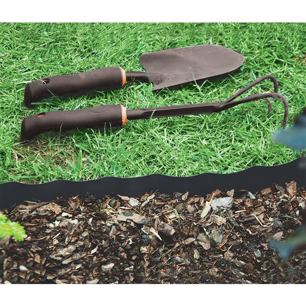 Zahradná obruba plastová 9 m x 15 cm - hnedá